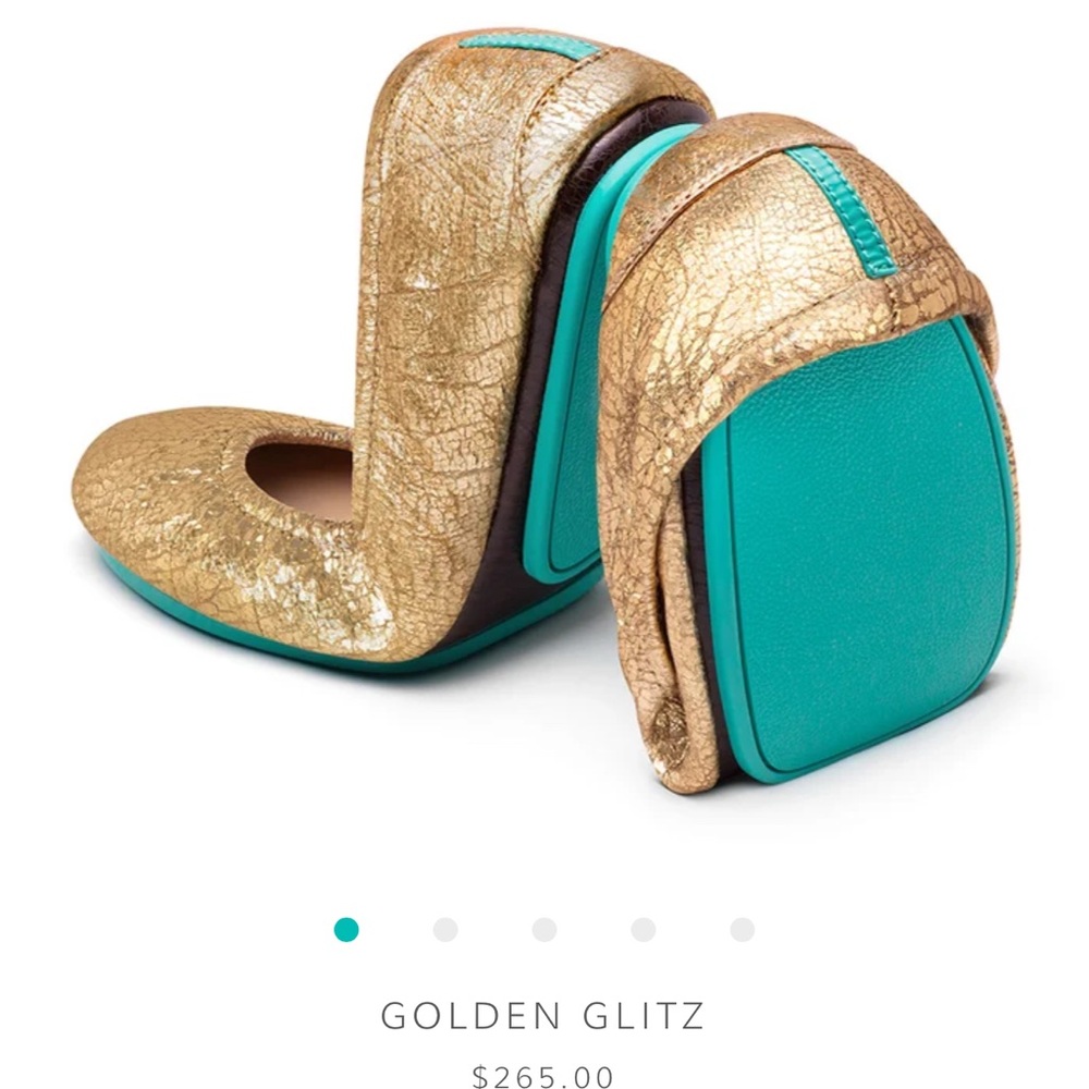 Tieks Women’s Flats in Golden Glitz